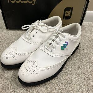 Footjoy Greenjoy Golf Shoes Women's‎ 10 M White Metal Spikes New W Defects